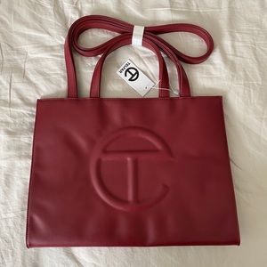 Telfar medium oxblood shopping tote bag NWT